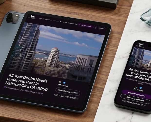 Crown Dental branding and website redesign