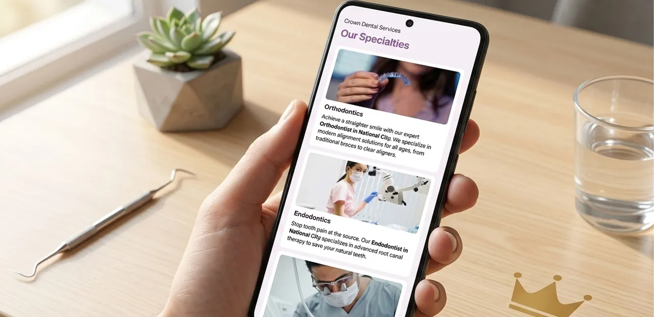 Crown Dental website design showcase