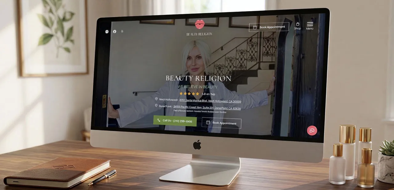 Beauty Religion website design showcase